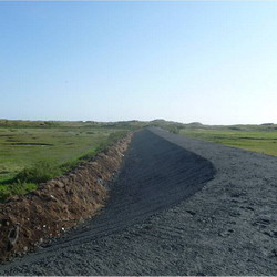 Re-profiled clay bank before dressing